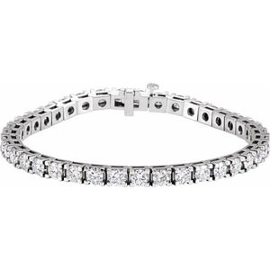 18K White Gold Natural Diamond Line Bracelet