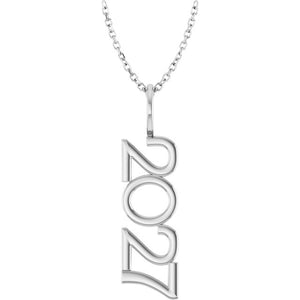 14K Gold, 27.57x7.97 mm Vertical Necklace - Elegant Commemoration