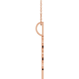 14K Gold, 27.57x7.97 mm Vertical Necklace - Elegant Commemoration