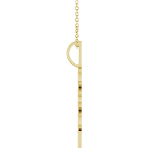 14K Gold, 27.57x7.97 mm Vertical Necklace - Elegant Commemoration