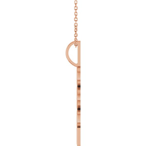 14K Gold, 27.57x7.97 mm Vertical Necklace - Elegant Commemoration