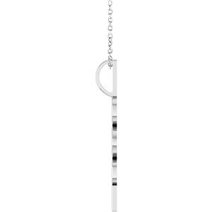 14K Gold, 27.57x7.97 mm Vertical Necklace - Elegant Commemoration
