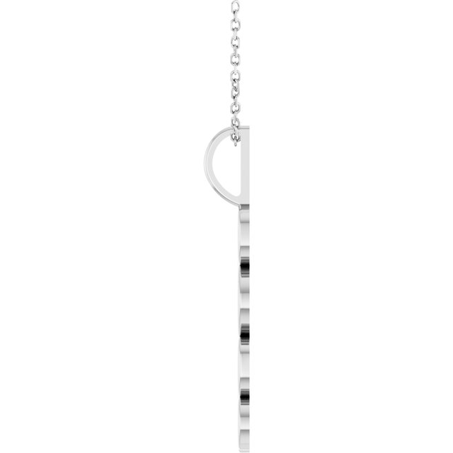 Platinum 2021 Year 27.57x7.97 mm Vertical Necklace - Elegant Commemoration