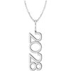 Platinum 2021 Year 27.57x7.97 mm Vertical Necklace - Elegant Commemoration