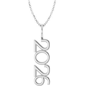 14K Gold, 27.57x7.97 mm Vertical Necklace - Elegant Commemoration