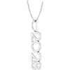 Platinum 2021 Year 27.57x7.97 mm Vertical Necklace - Elegant Commemoration