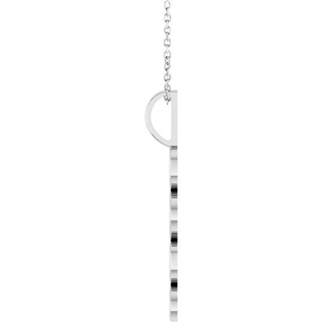 Platinum 2021 Year 27.57x7.97 mm Vertical Necklace - Elegant Commemoration