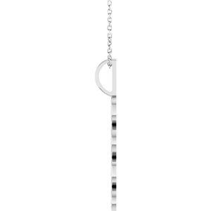 14K Gold, 27.57x7.97 mm Vertical Necklace - Elegant Commemoration