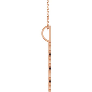 14K Gold, 27.57x7.97 mm Vertical Necklace - Elegant Commemoration