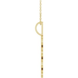14K Gold, 27.57x7.97 mm Vertical Necklace - Elegant Commemoration