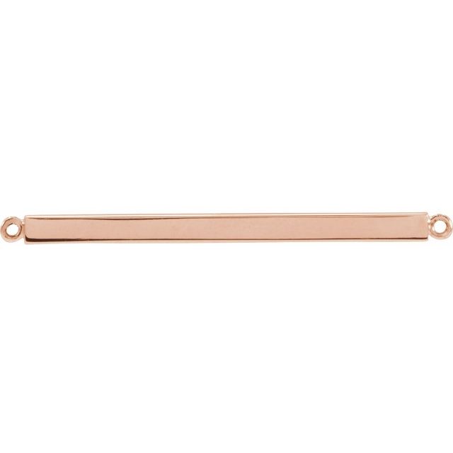 Engravable 14K Rose Gold Four-Sided Bar Necklace Center