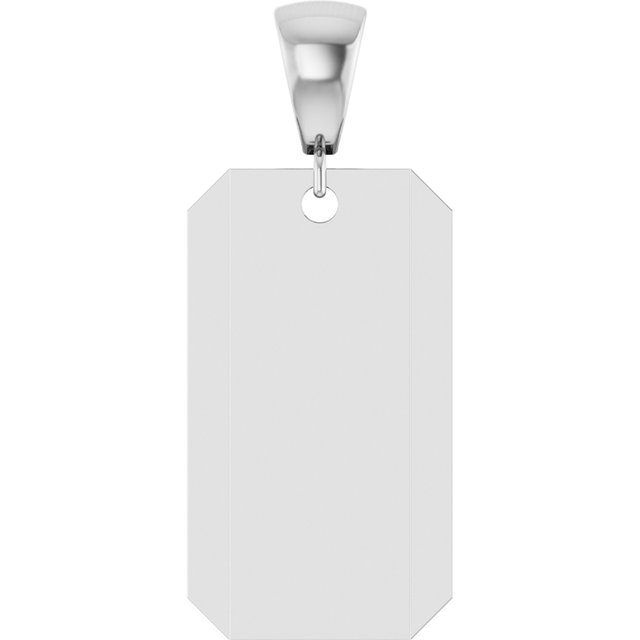 Engravable Dog Tag Pendant Crafted in 14K Gold & Platinum