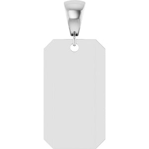 Engravable Dog Tag Pendant Crafted in 14K Gold & Platinum
