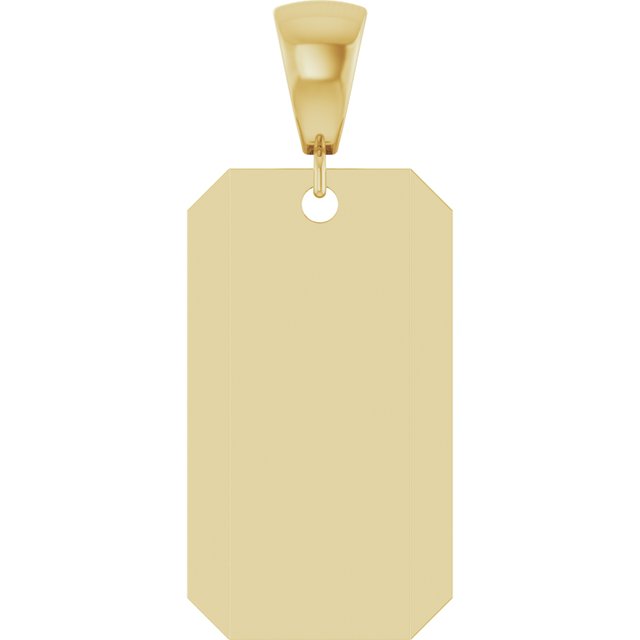 Engravable Dog Tag Pendant Crafted in 14K Gold & Platinum