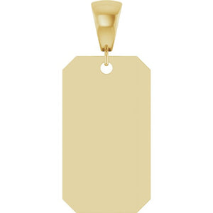 Engravable Dog Tag Pendant Crafted in 14K Gold & Platinum