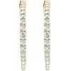 14K Yellow Gold 30 mm Natural Diamond Hoop Earrings - Dazzling Elegance