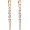 14K Yellow Gold 30 mm Natural Diamond Hoop Earrings - Dazzling Elegance