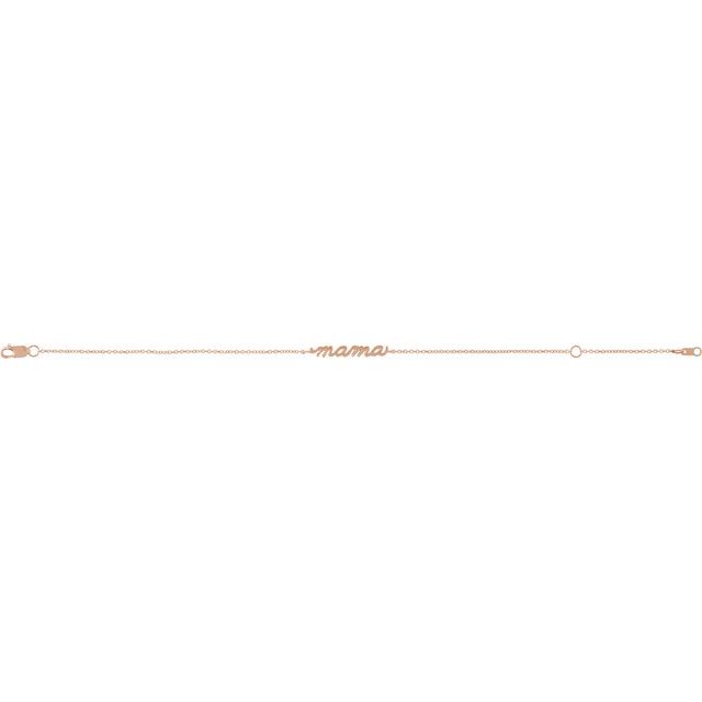 14K Gold Mama Bracelet, 6.5-7.5 Inch - Elegant Gift for Moms