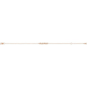 14K Gold Mama Bracelet, 6.5-7.5 Inch - Elegant Gift for Moms