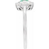 14K Yellow Gold Natural Emerald & 1/6 CTW Diamond Accent Ring