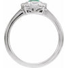 14K Yellow Gold Natural Emerald & 1/6 CTW Diamond Accent Ring