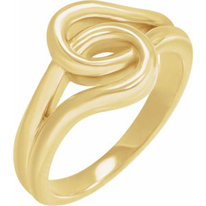 Polished Wrap Ring Crafted in 14K Gold, Sterling Silver & Platinum