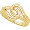 14K Gold Interlocking Ring - Polished Wrap Design