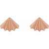 14K Yellow Gold Elegant Fan Stud Earrings – Luxurious Design