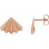 14K Yellow Gold Elegant Fan Stud Earrings – Luxurious Design