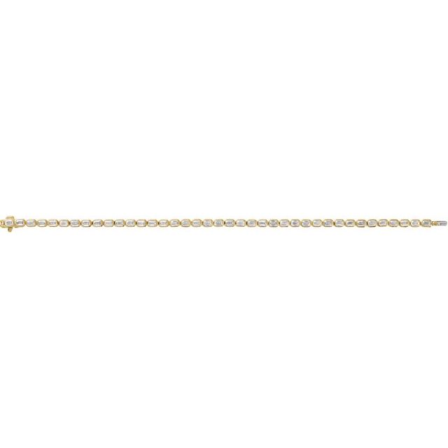 14K Yellow Gold, 7x5 mm Lab-Grown Diamond Line Bracelet - Elegant Design