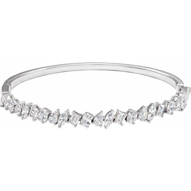14K Gold Lab-Grown Diamond Bangle Bracelet - Options Available