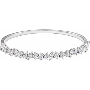 14K Gold Lab-Grown Diamond Bangle Bracelet - Options Available