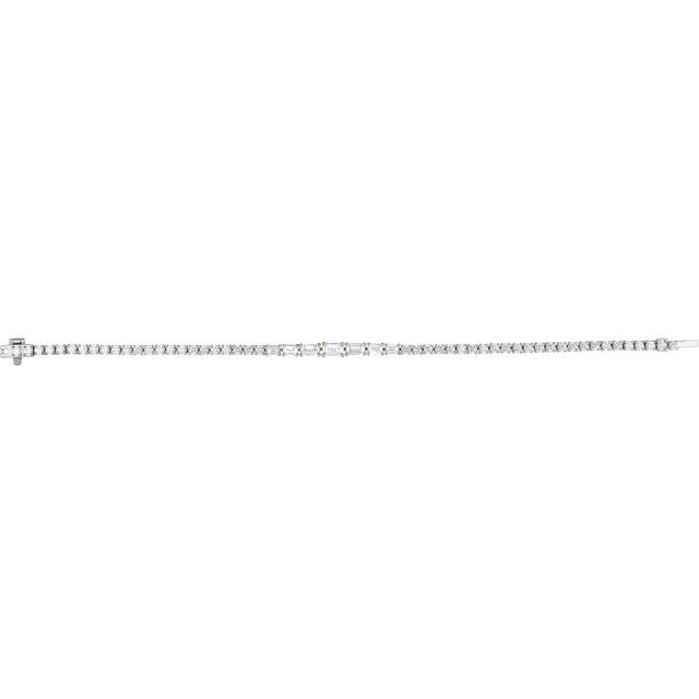 14K Yellow Gold, 7x5 mm Lab-Grown Diamond Line Bracelet - Elegant 4 5/8 CTW