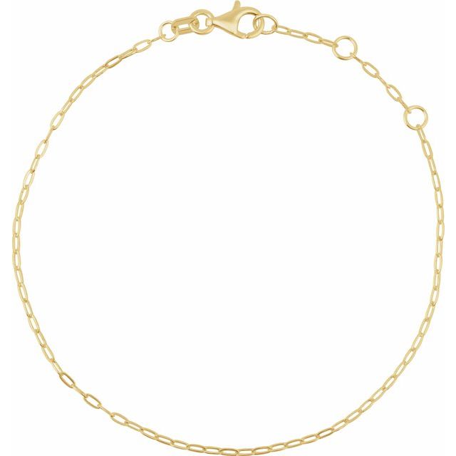 14K Yellow Gold 1.25 mm Paperclip-Style 7" Chain - Elegant Luxury