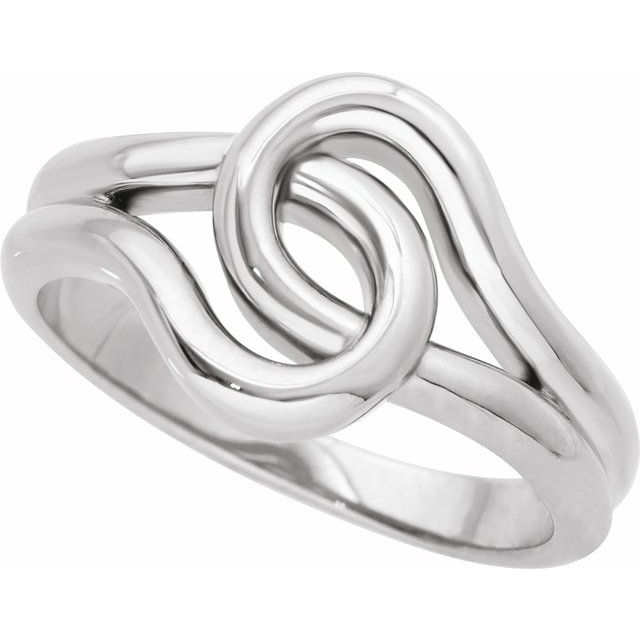 14K Gold Interlocking Ring - Polished Wrap Design