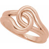 14K Gold Interlocking Ring - Polished Wrap Design