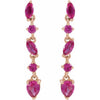 14K Yellow Gold Pear-Shaped Natural Ruby Drop Earrings