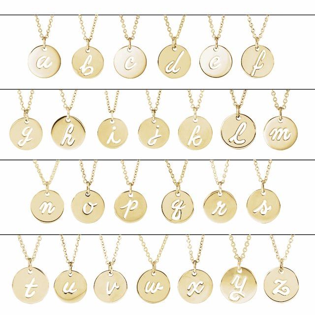 14K Rose Gold Script Initial F Necklace