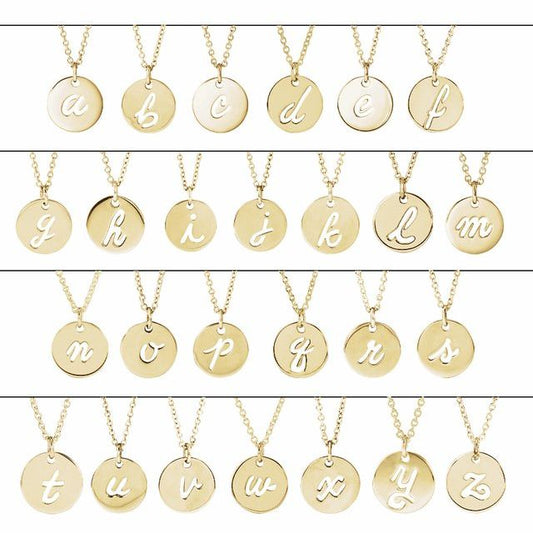 Platinum Script Initial D 16-18" Necklace