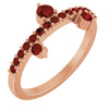 14K White Gold Natural Mozambique Garnet Elegance Ring