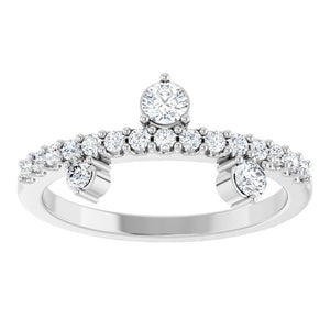 14K White Gold Natural Mozambique Garnet Elegance Ring