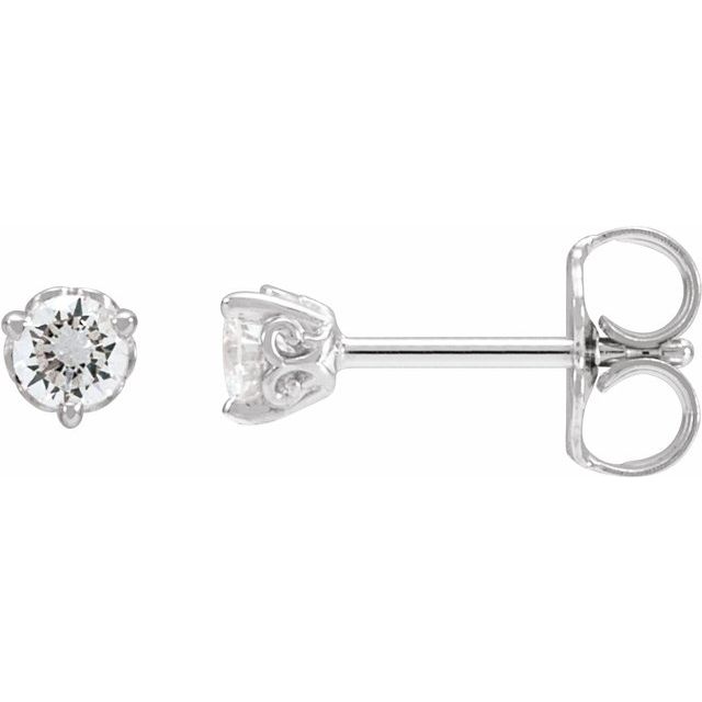 14K Gold Natural Diamond Scroll Earrings - Options Available