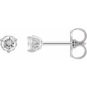 14K Gold Natural Diamond Scroll Earrings - Options Available