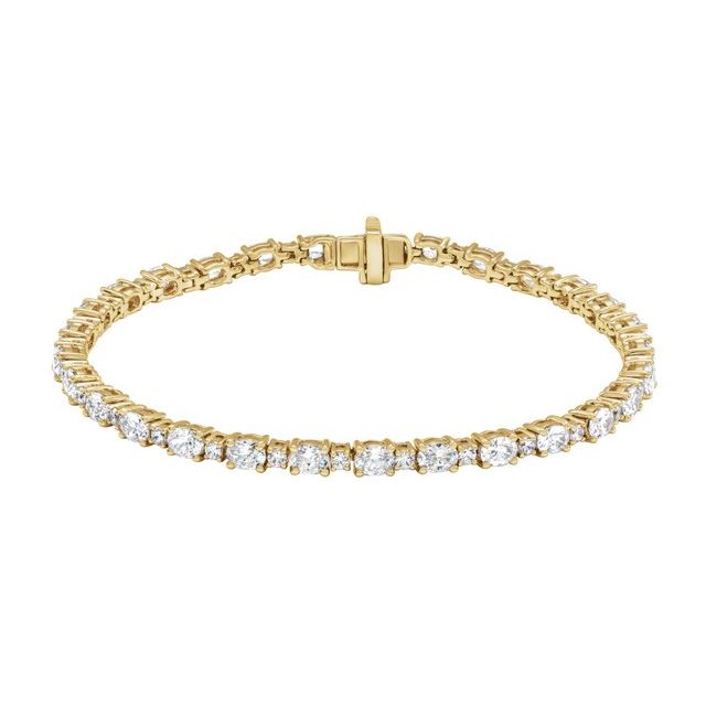 14K Yellow Gold, 7x5 mm Lab-Grown Diamond Line Bracelet – 5 1/2 CTW