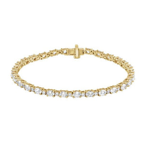14K Yellow Gold, 7x5 mm Lab-Grown Diamond Line Bracelet – 5 1/2 CTW