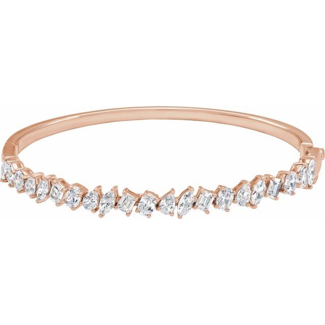 14K Gold Lab-Grown Diamond Bangle Bracelet - Options Available
