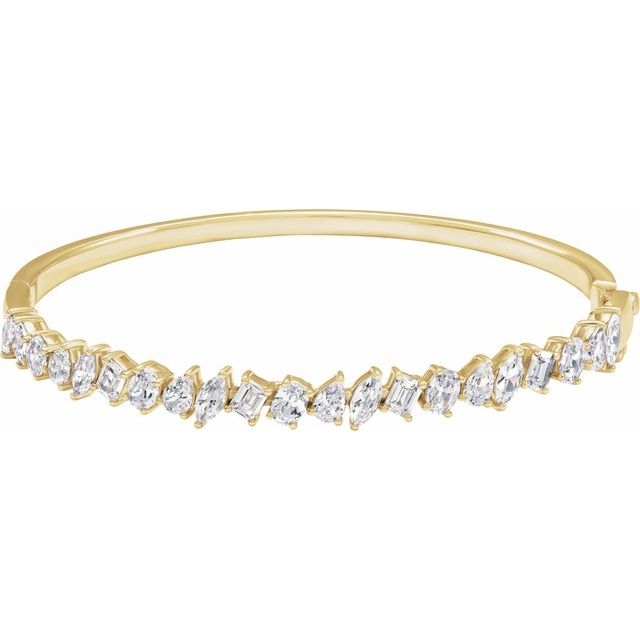 14K Gold Lab-Grown Diamond Bangle Bracelet - Options Available
