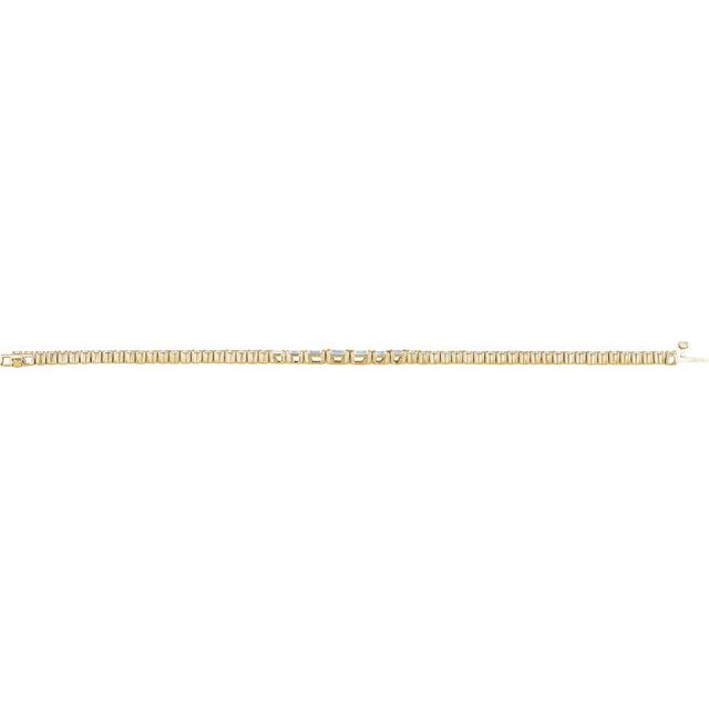 14K Yellow Gold, 7x5 mm Lab-Grown Diamond Line Bracelet - Elegant 4 5/8 CTW