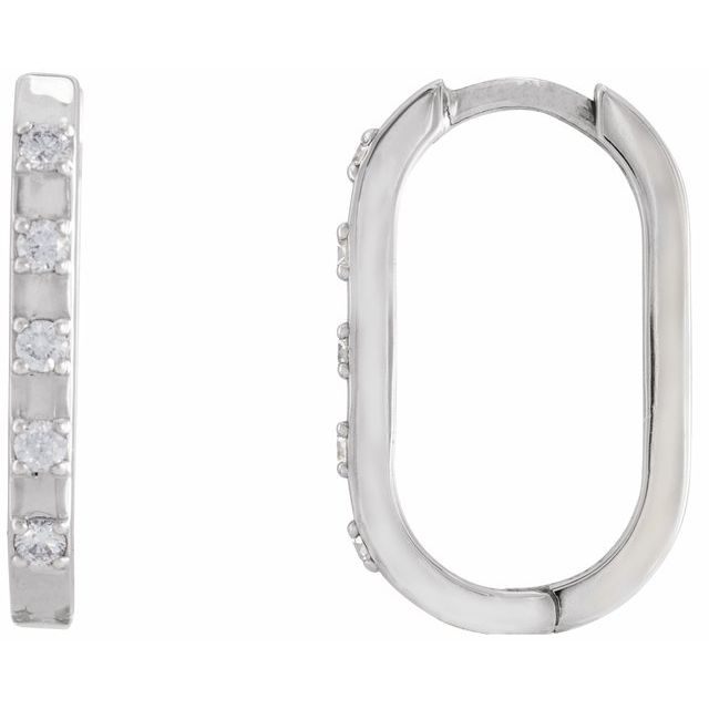 14K Gold Natural Diamond Hoop Earrings - Options Available