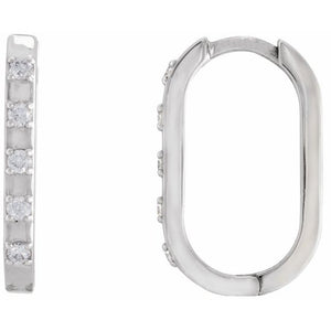 14K Gold Natural Diamond Hoop Earrings - Options Available